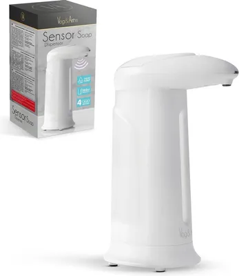 Produktbild von Vog&Arths - Automatischer Seifenspender mit Sensor - Seifenpumpe - Weiß - Automatische Seifenpumpe - 350 ml - auf Batterien!