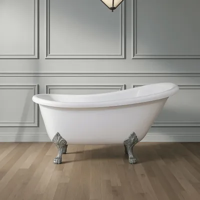 Produktbild von Freistehende Badewanne mit Füßen VIRGINIA Löwenfüße CHROM 160 cm