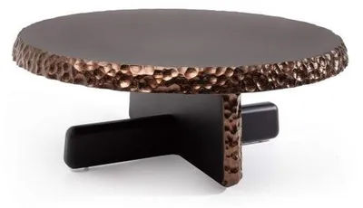 Produktbild von Stilvoller Couchtisch Designer Dunkelbrauner Wohnzimmer Rundtisch Neu