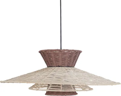 Produktbild von BELIANI Hängelampe Braun u. Beige aus Rattan Boho Stil Modern Hängeleuchte für Esstisch Esszimmer Wohnzimmer Schlafzimmer