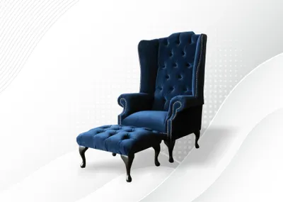 Immagine prodotto di Chesterfield Ohrensessel Sessel + Hocker Relax Fernseh 1 Sitzer Sofa Einsitzer
