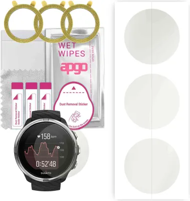 Produktbild von apgo 3 Stück Schutzfolie, Matt, kompatibel mit Suunto 9 Smartwatch, Hydrogel Displayschutzfolie mit Positionierhilfe, Displayfolie, robust und kratzfest