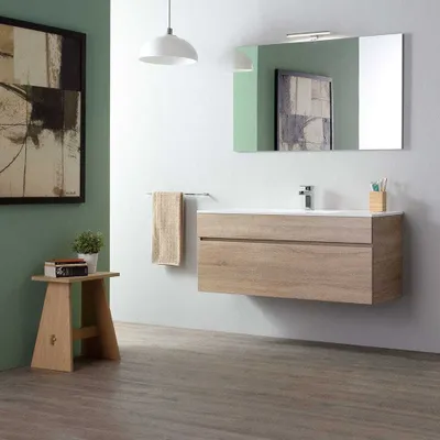 Immagine prodotto di Mobile arredo bagno 120 cm in quercia naturale sospeso | Sole