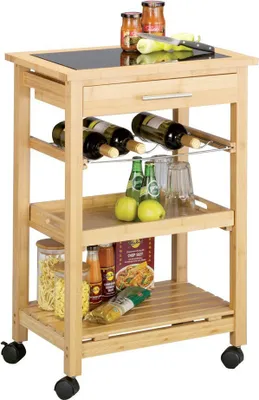 Produktbild von Zeller Küchenrollwagen, Bamboo/Glastop 58x40x85