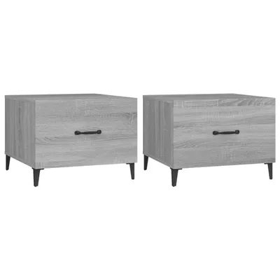 Immagine prodotto di Tavolini con gambe in metallo 2 pz. Grigio Sonoma 50x50x40 cm