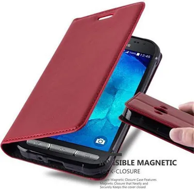 Immagine prodotto di Cadorabo custodia per Samsung Galaxy XCover 3 custodia protettiva in rosso custodia per cellulare custodia cover chiusura magnetica
