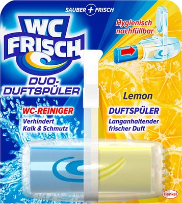 Produktbild von WC FRISCH Duo-Duftspüler Lemon WC Reiniger & WC-Duftstein 1 Stück Badreiniger