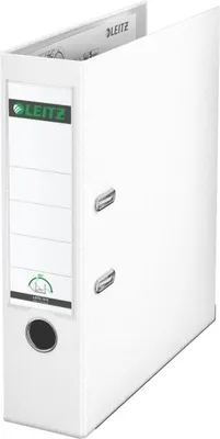 Image de Classeur à levier Leitz 180° A4, tout plastique, dos 8 cm, blanc