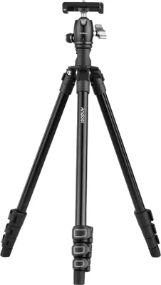 Produktbild von Andoer Q160H Tragbares Kamerastativ, horizontale Halterung, professionelle Reise mit 360-Grad-Panorama-Kugelkopf, Telefonhalter, Fernbedienung für DSLR-Kameras, Smartphones, kompatibel mit Canon, Nikon, Sony