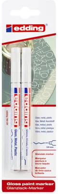 Produktbild von Edding 780, Weiß, Mehrfarbig, Rundspitze, 0,8 mm, Glas, Metall, Kunststoff, Sichtverpackung
