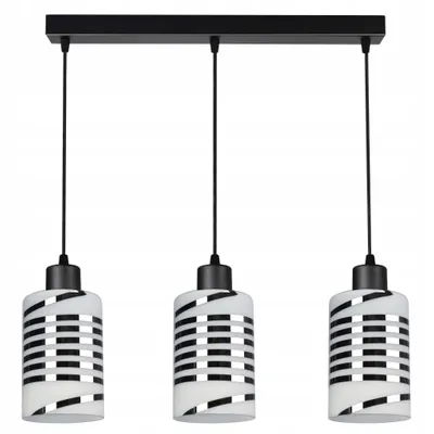 Obrázek produktu pro Luxolar závěsné svítidlo 3 světla E27 60W - skleněná stínidla bílo-chromové stropní svítidlo - moderní závěsné svítidlo do obývacího pokoje