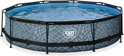 Obrázek produktu pro Bazén EXIT Stone ø360x76cm s filtračním čerpadlem - šedý
