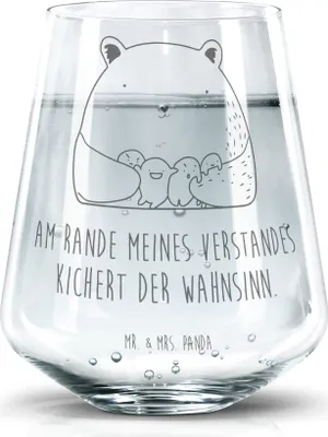 Produktbild von Mr. & Mrs. Panda Glas Bär Gefühl - Transparent - Geschenk, Trinkglas, Durchgedreht, Wahnsinn, Verrückt, Teddy, Dekoglas, Becherglas, Wasserglas, Saftglas