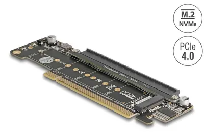 Imagen del producto de Tarjeta PCI Express 4.0 x16 de Delock con 2 ranuras M.2 Key M NVMe