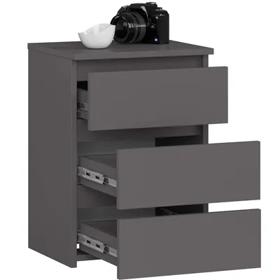 Immagine prodotto di Comodino CL3 grafite 40 cm con 3 cassetti design elegante e durevole