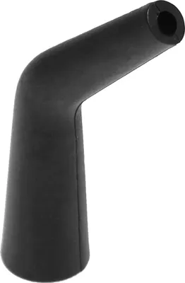 A black nozzle for a steam cleaner is shown against a white background.