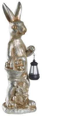 Produktbild von BELIANI Gartenfigur Gold MgO Vintage-Optik Groß Osterhase Indoor & Outdoor Dekofigur Skulptur Gartendeko Hasenfigur Deko-Osterhase Deko-Hase