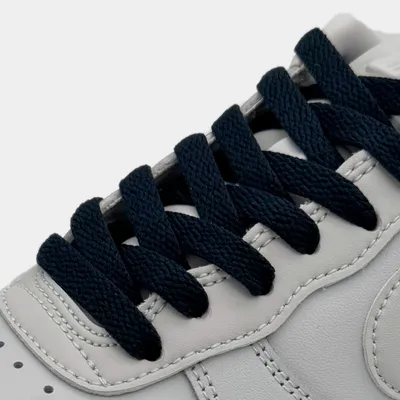 Image de Lacets plats noirs pour Nike Air Force 1, Jordan & Adidas - Sneaker Flatlaces lacets de chaussures -120cm