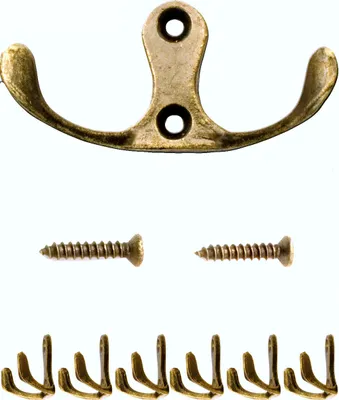 Produktbild von 'FUXXER® Massive Eisen-Haken, Garderoben-, Handtuch-, Kleider-Haken, 5er Set, gold'