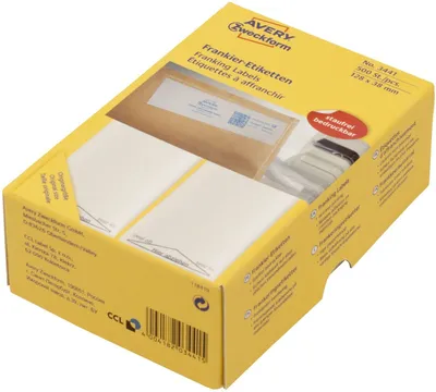 Image de Étiquettes d'affranchissement Avery, doubles, 138 x 48 mm
