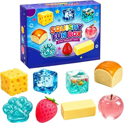 Productafbeelding van Squlshy mystery fun box set - Squlshy Anti-Stress langzaam terugkeer - Squ-lshy fun box mystery set - Verjaardag