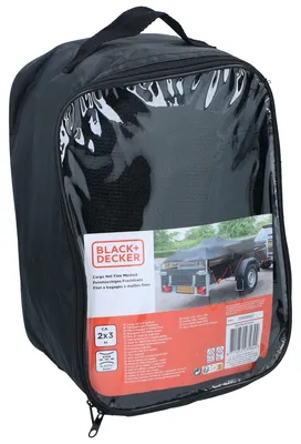Obrázek produktu pro BLACK+DECKER Síťka na přívěs 2 x 3 M - Elastický pásek 8MM - S úložnou taškou - černá