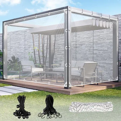 Productafbeelding van Transparante folie met oogjes, 2 x 2 meter, inclusief bevestigingsmateriaal