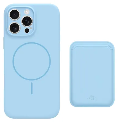 Produktbild von Silicone Hülle with MagSafe Wallet (Blue)  - Kompatibel mit iPhone 16 Pro