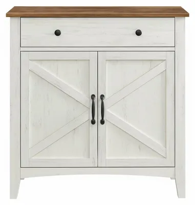 Immagine prodotto di Mobiletto da cucina con cassetto, stile rustico | Bianco-marrone | 80x40x80 cm