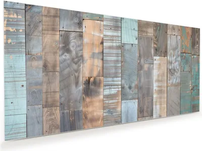Produktbild von Glasbild 60x30cm in XXL für Wohnzimmer, Schlafzimmer Motiv Holzplanken Vintage