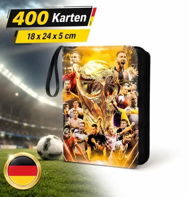 Productafbeelding van Draagbaar verzamelalbum, 400 kaarten, Polyurethanleer, verzamelmap voor voetbalsterren, waterdicht