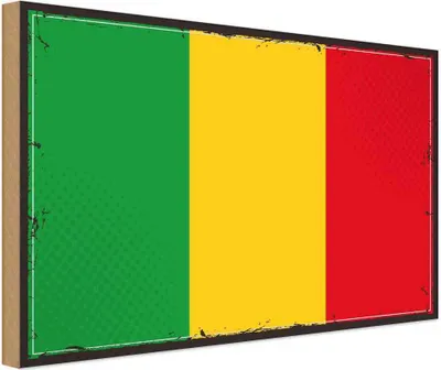 Obrázok produktu pre vianmo Drevený nápis 40x30 cm Flagge Mali