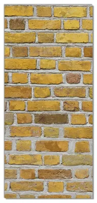 Produktbild von Wallario selbstklebende Türtapete 93 x 205 cm - Ziegelsteinwand in gelb - Backsteine - Abwischbar, rückstandsfrei zu entfernen