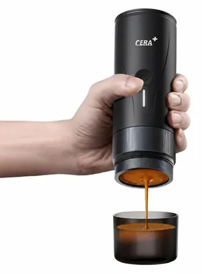 Tragbare Espressomaschine, 20 bar, 51 mm Siebträger, 7500 mAh, USB-C, 730 g