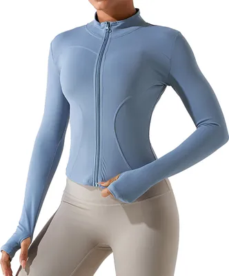 Produktbild von Damen Yoga-Oberteile, Schnell trocknende Yoga-Kleidung, Zipper Damen Sportoberteile, enge Sportbekleidung