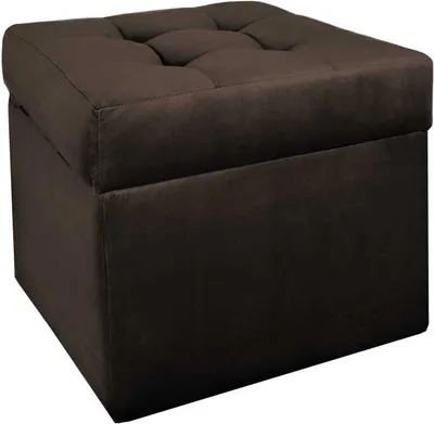 Obrázok produktu pre mg dizajnová čalúnená stolička, 45x45 cm, farba Donkerbruin - mäkký sedák, skladacia s úložným priestorom (50 l), odolná voči zaťaženiu do 100 kg