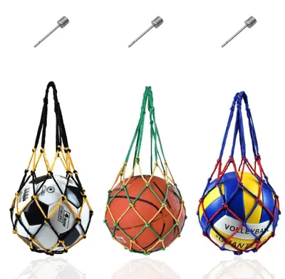 Productafbeelding van Ballennet Balnet - 3 stuks - 55 cm - Blauw en rood, geel en groen, zwart en geel