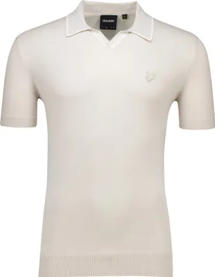 Produktbild von Lyle & Scott gestricktes Polohemd mit offenem Kragen und Spitze beige