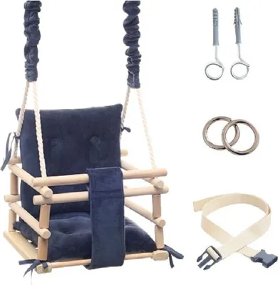 Produktbild von Lumali 3-in-1 Kinderschaukel mit Sicherheitsgurt, Babyschaukel für Zuhause, Schaukel Indoor oder Outdoor, mit Weichem Sitz, Höhenverstellbar, Graphit