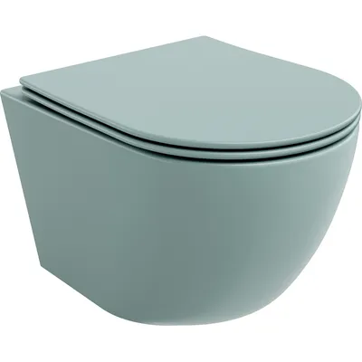 Zdjęcie produktu dla Mexen Lena miska wc Rimless z deską wolnoopadającą slim, duroplast, zielona jasna mat - 30224048