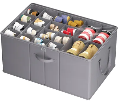 Schuh-Organizer faltbar, 20 Paar, mit transparentem Deckel, Grau