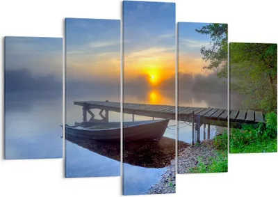 Produktbild von Bild auf Leinwand - Leinwandbild - Landschaft Meer Sommer Sonne - 150x100cm - Wand Bild - Wanddeko - Leinwanddruck - Bilder - Kunstdruck - Wanddekoration - Leinwand bilder - Wandkunst - EA150x100-2226
