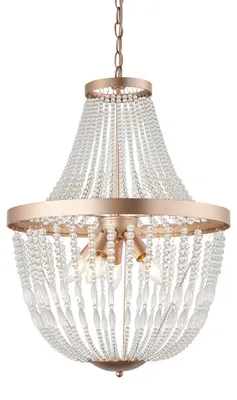 Obrázek produktu pro Závěsné svítidlo CELINE, růžové zlato – čiré, 5xE14x15W, sklo, rozměry: 170x45x45 cm, IP20, Endon