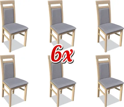 Immagine prodotto di Garnitur Holz Lehn Polster Stühle Esszimmer Textil Set 6x Sessel Stuhl Gruppe