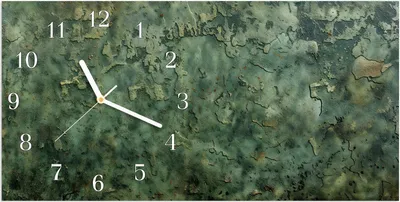 Produktbild von Wanduhr aus Glas mit Motiv Verwitterte Textur- 60 x 30 cm - inkl. Aufhängesystem