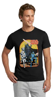 Produktbild von Star Wars Retro Darth Vader Und Stormtrooper Männer T-Shirt, L, Schwarz