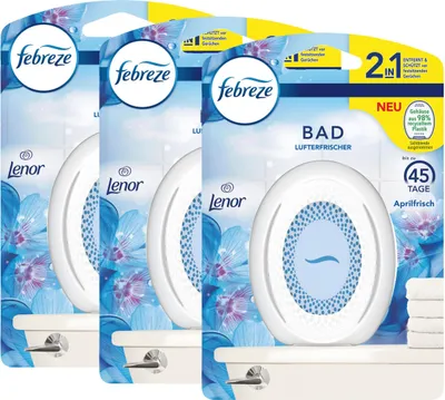 Produktbild von Procter & Gamble Lufterfrischer Aprilfrisch für Badezimmer, 3er Pack (7,5 ml) – Dauerhafte Geruchsbeseitigung bis zu 45 Tage