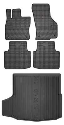 Image de Tapis en caoutchouc + bac de coffre pour Volkswagen Arteon 2017-2025 (liftback) – 5 pièces, noirs, sur mesure