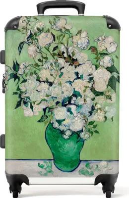 Obrázek produktu pro NoBoringSuitcases.com® Velký kufr - Van Gogh - Malba - Zelená - Květiny - Kombinovaný zámek TSA - Pevná skořepina na kolečkách - 72 litrů - Cestovní kufr - 66 cmKufr střední 67x43x25 cm, 72L,