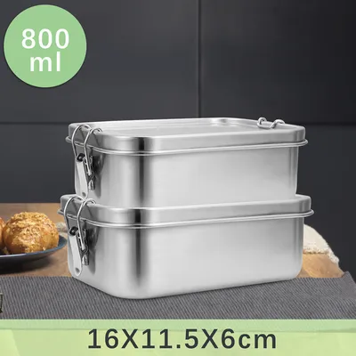 Produktbild von Jiubiaz 2*800ml Brotdose ohne Plastik BPA frei brotdose edelstahl Edelstahl Lunchbox